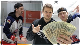 FIRST TO HIT THE HOCKEY TRICKSHOT WINS 1000 [upl. by Atterehs]