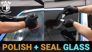 HOW TO POLISH AND CERAMIC COAT CAR GLASS [upl. by Anaahs]