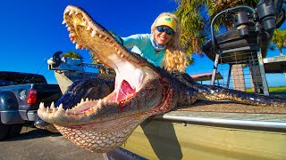 Two Massive Florida ALLIGATORS How To Catch and Cook an Alligator [upl. by Ileak]