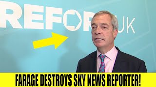 Nigel Farage RUTHLESSLY DESTROYS Sky News Reporter amp Walks Off On Live TV [upl. by Fawcette573]