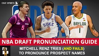 2022 NBA Draft Pronunciation Guide Mitchell Renz Tries To Read Top Prospects’ Names Ft Nikola Jovic [upl. by Ahseiyt]