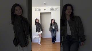 This or That Brown Leather leatherjacket casualfalloutfits koreanfashion [upl. by Gnilrad]