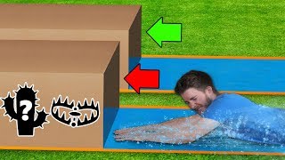 DONT Water Slide through the PAINFUL Mystery Box [upl. by Hagep]