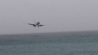 SCARY Westjet Boeing 737 almost crashes into water  St Maarten [upl. by Nnaeitak]