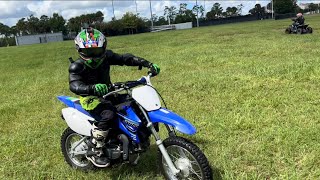 LANDEN ROLLS OUT ON HIS YAMAHA TTR110 DIRTBIKE PART 1🤣😂 [upl. by Iramaj]