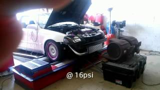 B16 turbo Gt3076r civic on 27psi dyno pulls E85 [upl. by Eltotsira692]