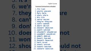 Common Contractions in English learnenglish contractions vocabulary english englishexpress [upl. by Epilef]