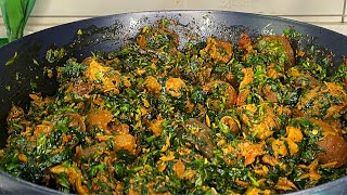 HOW TO MAKE NIGERIAN VEGETABLE SOUP WITH WATER LEAF AND UGU vegetablesoup [upl. by Cloris]