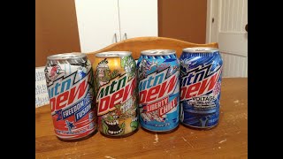 Trying 4 Different Mountain Dew Flavors Tasting and Ranking [upl. by Bred]