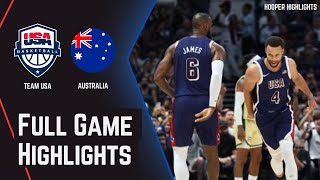 Team USA vs Australia Full Game Highlights  July 15  2024 Paris Olympics Basketball [upl. by Allehcim]