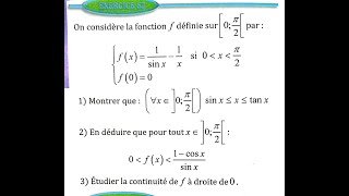 Limite et continuité 2 bac SM Ex 62 page 60 Almoufid [upl. by Notsruht]