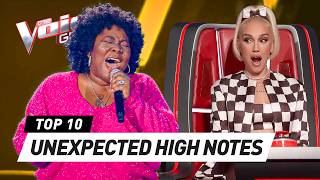 INSANELY HIGH NOTES that SHOCK the Coaches on The Voice [upl. by Philly745]