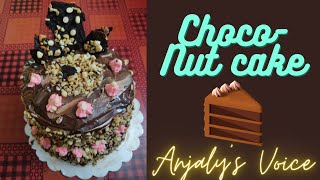 Choconut two tier cake 🎂 recipe without Oven in Malayalam 🤩 [upl. by Ahsaenat110]