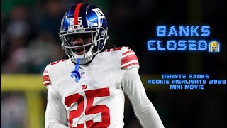 “BANKS CLOSED ON SUNDAYS🏦”  DEONTE BANKS ROOKIE HIGHLIGHTS MINI MOVIE 2023  NEW YORK GIANTS [upl. by Atokad]