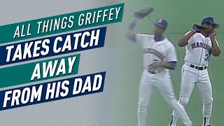 Ken Griffey Jr Takes Catch Away from his Dad [upl. by Emanuel788]