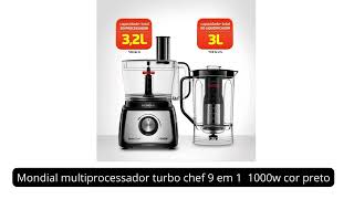 Mondial multiprocessador turbo chef 9 em 1 1000w cor preto [upl. by Shepperd482]