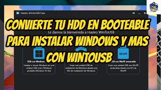 Crear Windows Booteable en HDD para Instalacion desde Cero  WinToUSB [upl. by Arsuy]