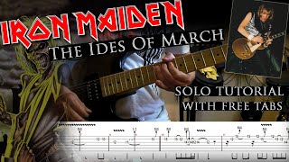 How to play Adrian Smiths solos 50 The Ides Of March with tablatures and backing tracks [upl. by Leopoldine53]