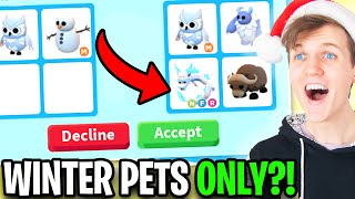 Can We Beat The TRADING NEW WINTER PETS ONLY CHALLENGE In ADOPT ME ADOPT ME CHRISTMAS UPDATE [upl. by Leahcir]