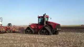 Bourgault 5710 drill and 6700 aircart seeding pulled with C [upl. by Anaj]