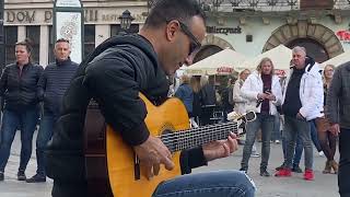 Imad Fares in Rynek Krakow cracow CLAM DOWN COVER music guitarist [upl. by Adleme]