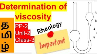 Determination of viscosity  Rhelogy Tamil [upl. by Eupheemia]