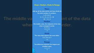 easy to solve MeanMedian Mode and Range ✍️👍⚖️ LearningOnlineMath maths shorts youtube [upl. by Chere]