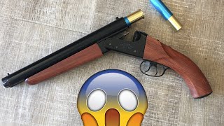 Insane Airsoft DOUBLE BARREL Sawed Off Gas Shotgun KJW  Mad Max Full Metal  Real Wood Shotgun [upl. by Sadoff318]