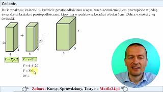 Zależności między objętościami  dwie świeczki przetopiono w jedną  MatFiz24pl 👈 [upl. by Salguod950]