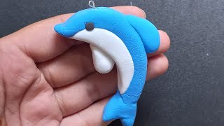 Dolphin  Key ring idea  How to make dolphin with clay  Dolphin with clay [upl. by Petra]