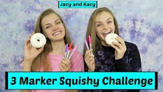 3 Marker Squishy Challenge  Jacy and Kacy [upl. by Sielen513]