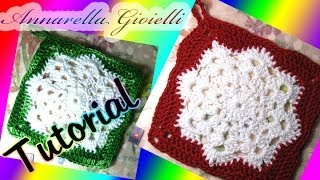 Tutorial presina di Natale alluncinetto  How to crochet a Christmas Potholder [upl. by Damien]