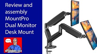 Mount Pro Dual Monitor Gas Spring Desk Mount PR1002A Review and unboxing [upl. by Aerbua]