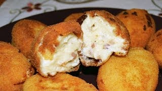 Serrano Ham Croquettes  Easy Spanish Tapas Recipe [upl. by Evy986]