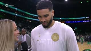 Jayson Tatum Courtside Interview  Celtics vs Knicks October 23 2024 [upl. by Onaicilef]