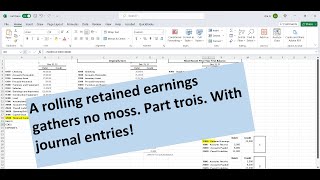 Rolling Retained Earnings Part Trois With journal entries [upl. by Annawek]