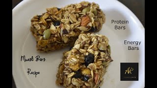 Muesli Bars Recipe  Energy Bars  Protein Bars  Cook with Anu [upl. by Annoyi379]