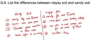 List the differences between clayey soil and sandy soil [upl. by Moorefield52]