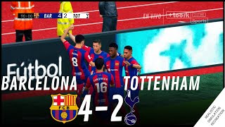 BARCELONA vs TOTTENHAM 42 HIGHLIGHTS • Simulación amp Recreación de VideoJuego [upl. by Lraep662]