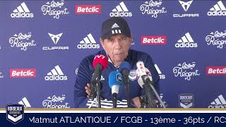 Conférence de presse avant BordeauxStrasbourg [upl. by Ellehcor]