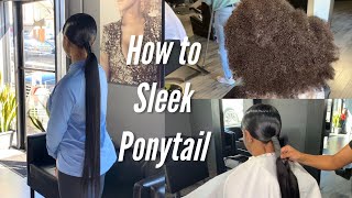 How to sleek giraffe ponytail [upl. by Ariahay]