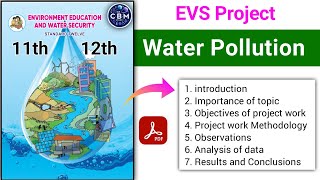 evs project class 12 water pollution  12th evs project journal assignment  water pollution  pdf [upl. by Darice]