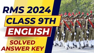 RMS 202425  CLASS 9th  English Answer Key  CALL US 7419999228 rmshorts militaryschool [upl. by Elfrida202]