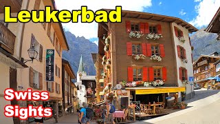 Leukerbad Switzerland 4K Swiss Alps Thermal Spa Valais [upl. by Oxford]