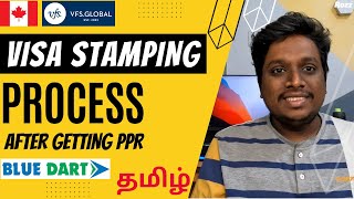 Passport Stamping Process  PPR   VFS global  2023  tamil  Chennai  BlueDart 2way Courier [upl. by Kirch]