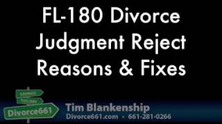 FL 180 Divorce Judgment Reject Reasons and Fixes [upl. by Ecinnahs329]