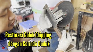 Teknik Restorasi Golok Chipping dengan Mesin Gerinda Duduk by MujionoAhmad [upl. by Montagna811]