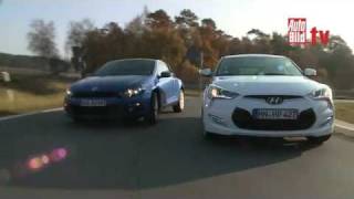 Hyundai Veloster 16 GDI vs VW Scirocco 14 TSI  Test Video Oeni [upl. by Maribeth639]