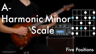 A Harmonic Minor Scale  Five Positions [upl. by Ihsar]