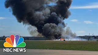 Video Shows Aftermath Of Crashed Planes At Dallas Air Show [upl. by Annadal]